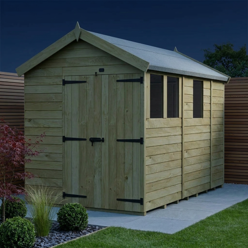 7 x 9 Apex Shed Tanalised (Double Door, With Windows) 2