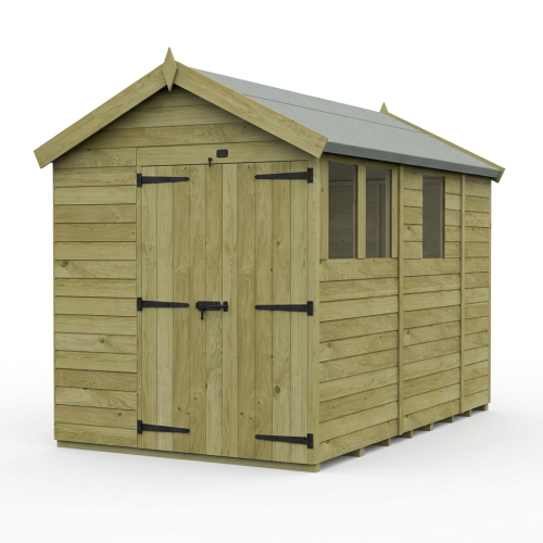 7 x 9 Apex Shed Tanalised (Double Door, With Windows) 1