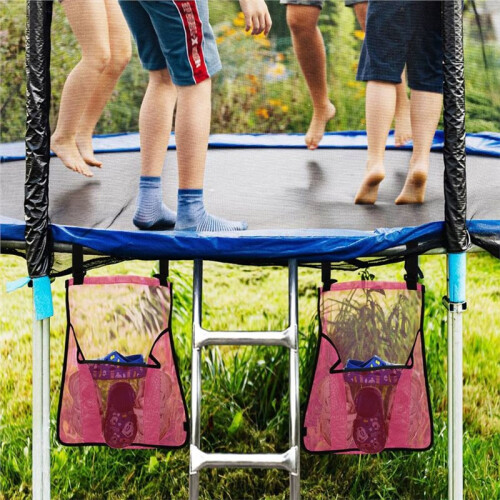 2pcs Trampoline Shoes Bag, Large Mesh Storage Organizer with Adjustable Straps Trampoline Accessories 1