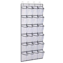 24 Large Breathable Mesh Pockets, Space Saving Hanging Storage Holder, Closet Rack Hanger Holds to 40 Lbs