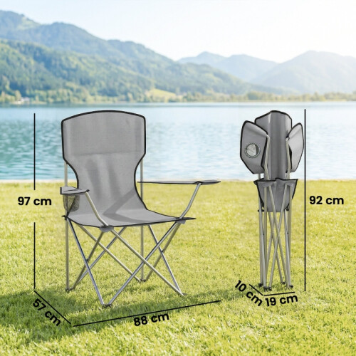 Set of 2 Portable Folding Camping Chairs