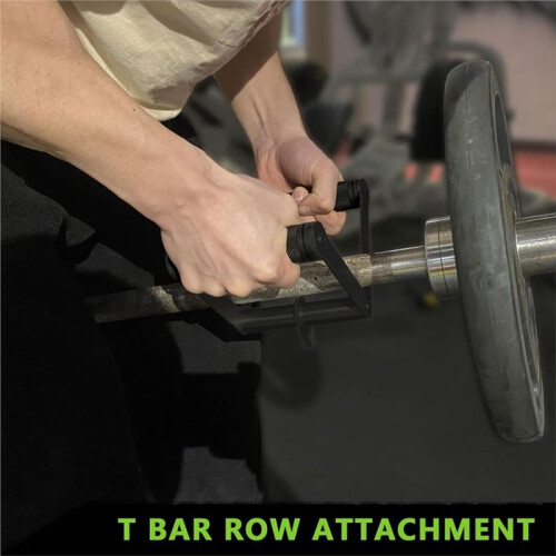 Double D Row Handle Cable Attachment for Weight Workout, Steel with Non-Slip Rubber Grip 1