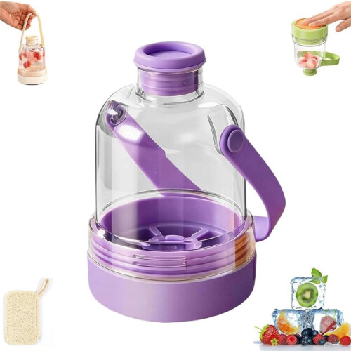 Multifunktionale, Transparente Wasserflasche mit Eiswürfelbehälter, Zwei Gefriermodi und Tragbarer Eiskaffeebecher A 2