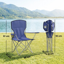 Outsunny Camping Chair Set of 2 Portable Folding