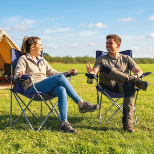 Outsunny Camping Chair Set of 2 Portable Folding 2