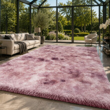 (200cm x 290cm (6ft 7" x 9ft 6"), Tie-Dye Lilac Shaggy Rugs) Fluffy Rug Non-Slip Shaggy Rugs Living Room Carpet