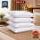 Imperial Rooms (4-Pack Stripe Pillows) Luxury Hotel Quality Stripe Pillow For Bed, Sleeping Standard Size UK 2