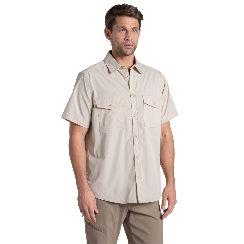 Craghoppers (Xxl, Oatmeal) Mens Kiwi Ii Short-Sleeved Shirt