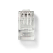 RJ45-kontakt | Hann | Solid STP CAT6 | Rett | Gull belagt | 10 stk. | PVC | Gjennomsiktig | Boks
