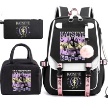 3Pcs Kpop Katseye Inspired Backpack Set Large Capacity School Bag W Pencil Lunch