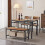 4Pcs Dining Kitchen Table w/ 2 Chairs & Bench Home Kitchen Bar Pub Apartment 4