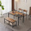 4Pcs Dining Kitchen Table w/ 2 Chairs & Bench Home Kitchen Bar Pub Apartment 13