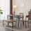 4Pcs Dining Kitchen Table w/ 2 Chairs & Bench Home Kitchen Bar Pub Apartment 21