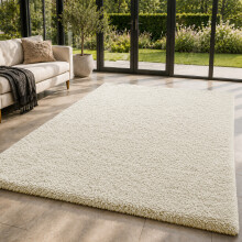 (200cm x 290cm (6ft 7" x 9ft 6"), Cream Shaggy Rugs) Fluffy Rug Non-Slip Shaggy Rugs Living Room Carpet