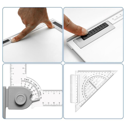 A3 Drawing Board Adjustable Angle Art Table with Parallel Motion Ruler, Ideal for Students, Architects, Engineers 2