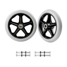 2Pcs 6 Inch Solid Wheelchair Replacement Wheels Rubber Material for Walkers, Rollators, Wheelchairs Accessories