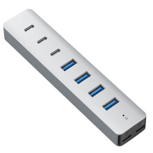 4 USB3.1+3 TYPE C3.1 USB Hub Multi Port Desktop USB Adapter Powered USB Splitter for Laptop, Phones, PC, and So