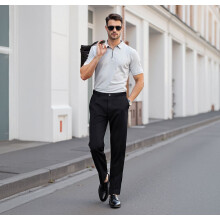 Casual Belted Trousers with Side Pockets, Black