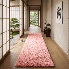 (80cm x 300 cm (2 ft 6 in x 10 ft), Pink Shaggy Rugs) Fluffy Rug Non-Slip Shaggy Rugs Living Room Carpet