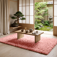 (80cm x 150cm (2ft 6" x 5ft), Pink Shaggy Rugs) Fluffy Rug Non-Slip Shaggy Rugs Living Room Carpet