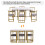 Six-seater dining table set: dining table ,chairs 5