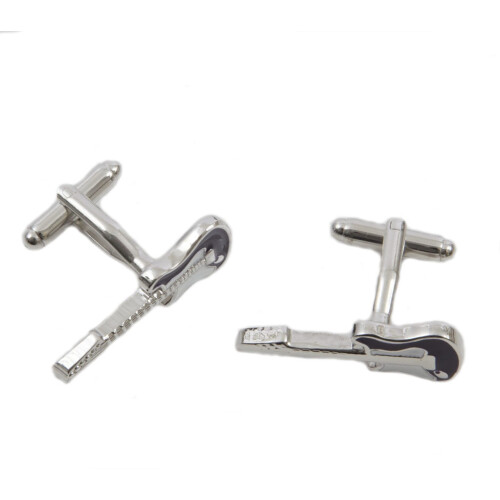 Electric Guitar Cufflinks - Purple & Silver
