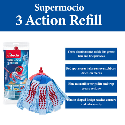 Vileda Vileda SuperMocio 3 Action Microfibre Mop Refill Head 1