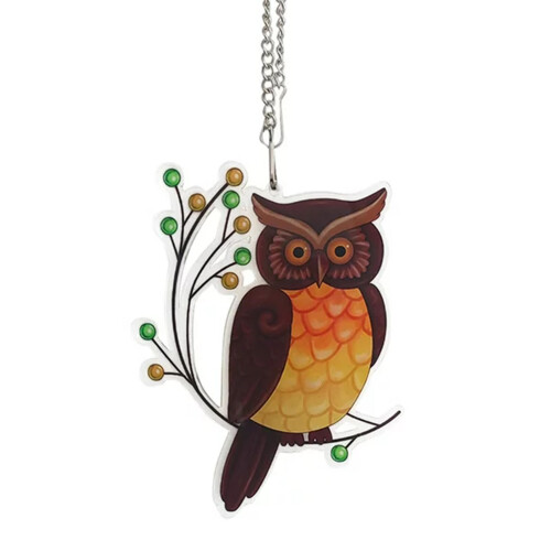 (2) Colorful Hummingbird Owl Wall Hanging Decor 1
