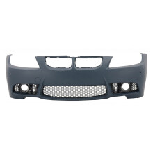 BMW 3 Series E90 E91 Front Bumper M3 Sport Look Style Fog Grilles Saloon Touring