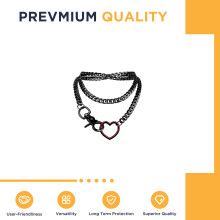 (Black) Women\'s Minimalist Heart Keychain Necklace
