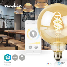 SmartLife LED vintage lampa | Wi-Fi | E27 | 360 lm | 4,9 W | Varm do vychladnutí vit | 1800 - 6500 K | Sklo | Android / IOS | Zeměkoule | 1 st.