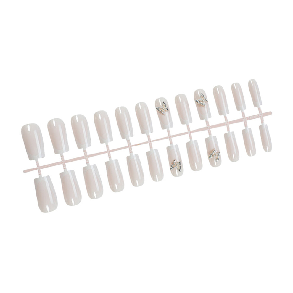 Hue-Grain 24Pcs French Tip False Nails For Women