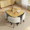 Dining Table and Chairs set 4, Square Wooden 8