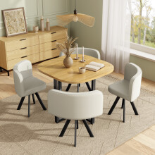 Dining Table and Chairs set 4, Square Wooden
