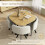 Dining Table and Chairs set 4, Square Wooden 12
