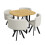 Dining Table and Chairs set 4, Square Wooden 13