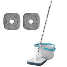 360° Spin Mop and Bucket Set for Floor Cleaning Compact Cleaning System with Rotating Head, 2 Refill Microfibre Pads