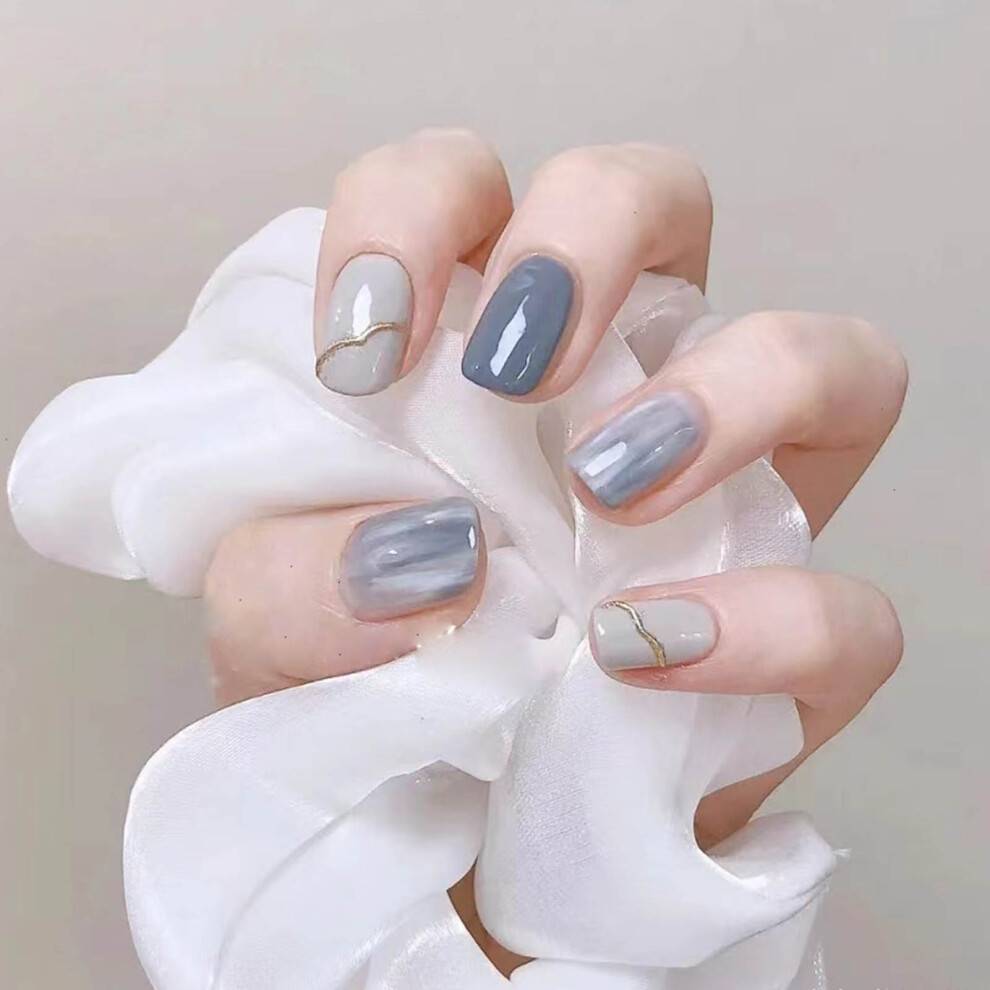 Creation-3C (Xs) Flexible Gray-Blue Fake Nails For Diy