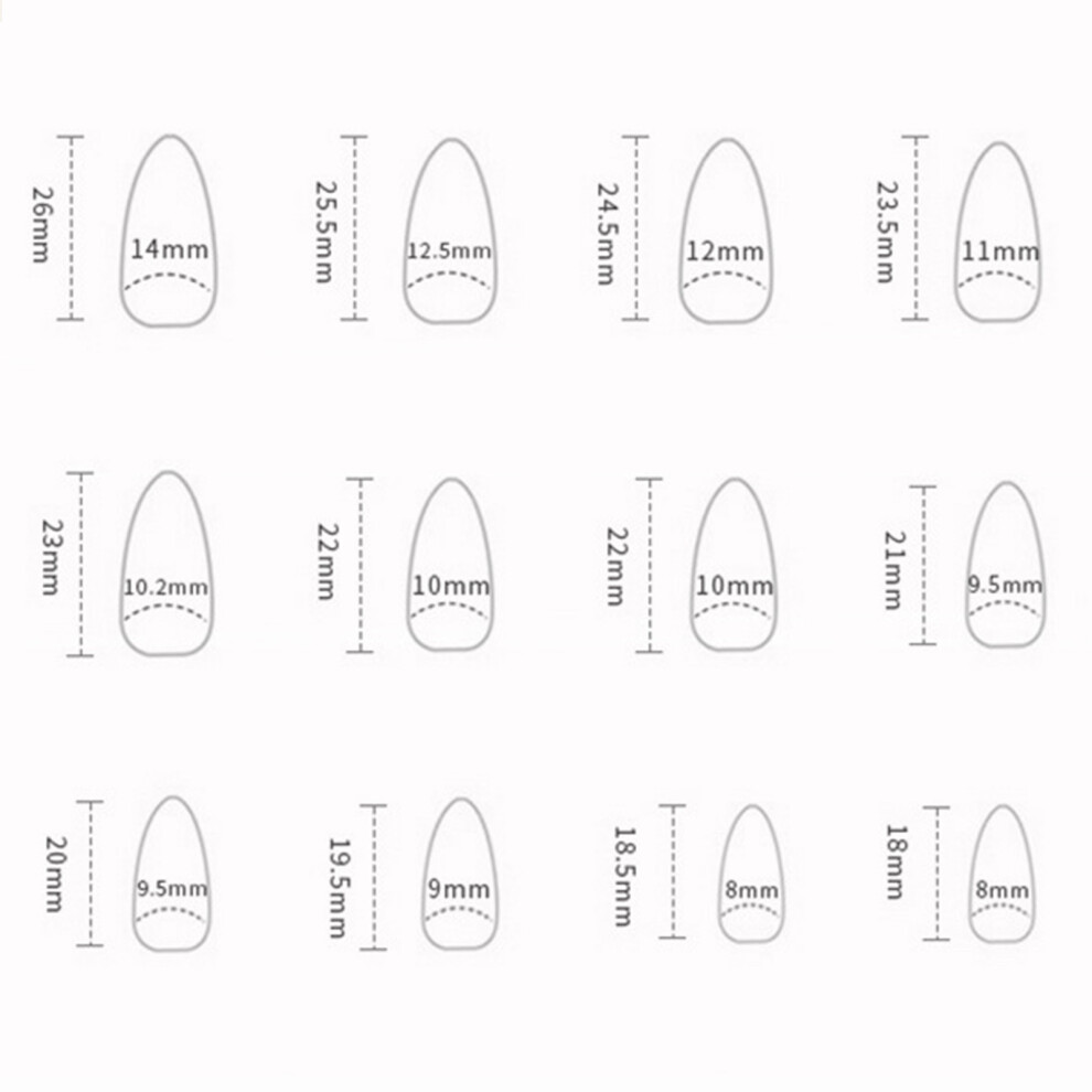 Creation-3C Star Print Odorless Almond Fake Nails