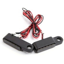 2PCS Amber Motorcycle Handlebar Brake Clutch Lever Mount LED Turn Signal Indicators Light Blinker Lamp, Black
