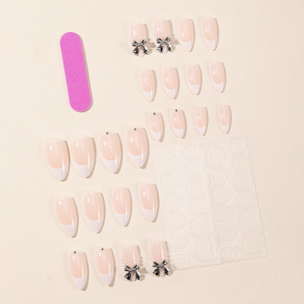 Creation-3C Pink & White False Nails - Lightweight & Easy To Apply
