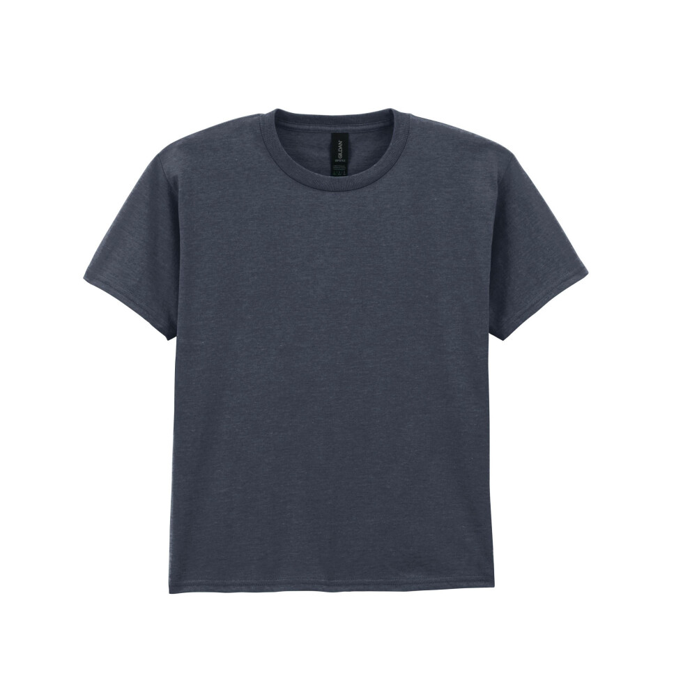 Gildan (9-11 Years, Dark Heather) Childrens Unisex Soft Style T-Shirt
