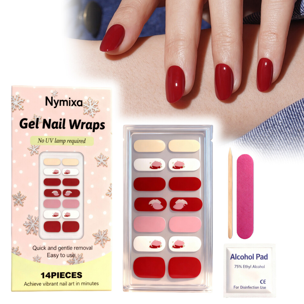 Hue-Grain Colorful Gel Nail Stickers Set For Diy Manicure