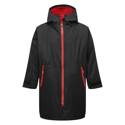(9-13 Years, Black/Red) TriDri Childrens/Kids Changing Robe