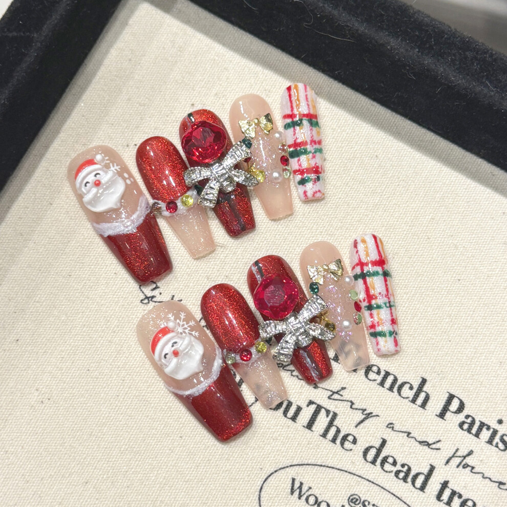 Creation-3C (Xs) Glitter Christmas Fake Nails - Comfy & Stylish