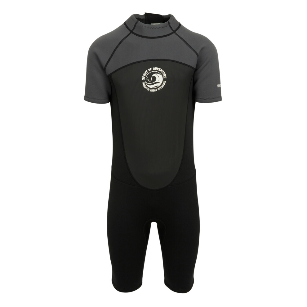 Regatta (S-M, Black/Dark Grey/White) Mens Shorty Wetsuit