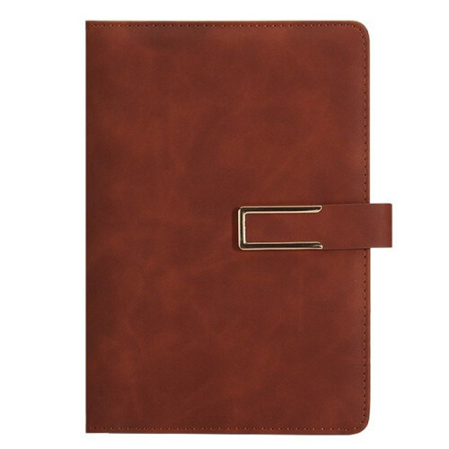 Retro A5 Leatherbound Notebook Soft Leather U-Shaped Magnetic Buckle Business Office Notebook Diary Notebook Brown