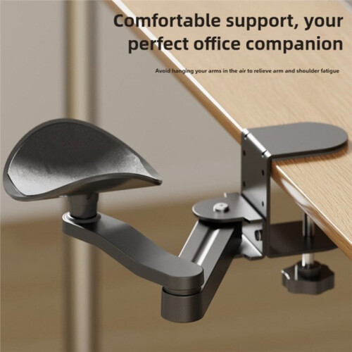 Aluminum Desk Arm Rest Support 3 Height Adjust Ergonomic Arm Rest Mouse Pad Armrest Bracket Console for Office Black 1