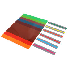 12 StüCk GefüHrte Lesen Streifen Set Farbige ÜBerlagerungen Legasthenie Tools Korrektur Gels Beleuchtung Filter Plastik Folien Lesezeichen