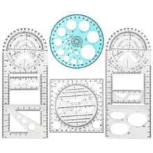 Stuks Multifunctionele Geometrische Heerser Tekengereedschappen Plastic Heerser Set Wiskunde Meten Cirkel Tekening Heersers